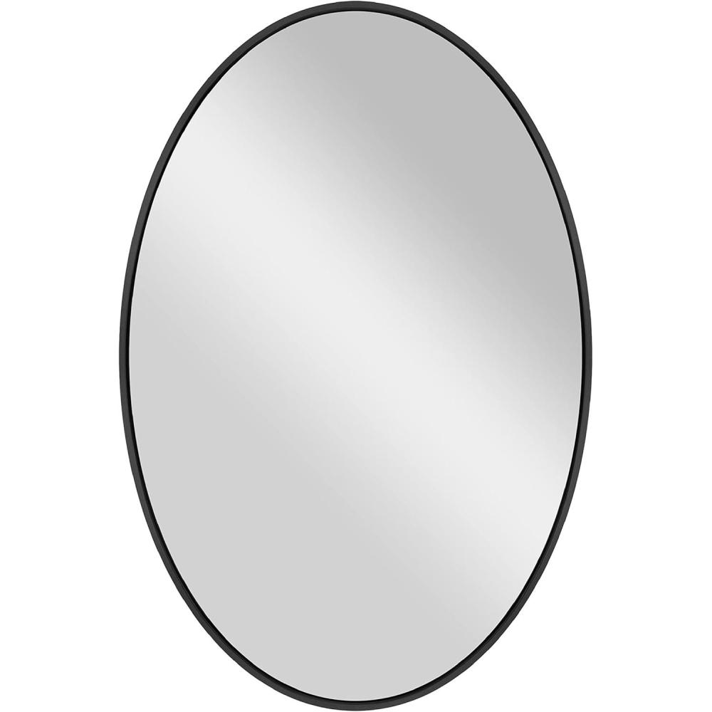 imageMCS Master ampamp Co Modern Metal Large Wall Mirror Minimalist Home Decor Oval Mirror for Living Room Bedroom or Bathroom 24 by 36 Inch Black