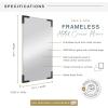 imageMCS 20x34 Nickel Metal Corner Frameless MirrorBlack