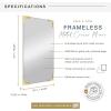 imageMCS 20x34 Nickel Metal Corner Frameless MirrorBrass