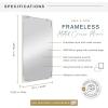 imageMCS 20x34 Nickel Metal Corner Frameless MirrorNickel