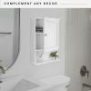 imageMCS 23x26 White Medicine Cabinet Organizer Wall Mounted Bathroom Cabinet for OverTheToilet Storage Bathroom Furniture ampamp Restroom Organizer23x16  1 Door