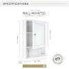 imageMCS 23x26 White Medicine Cabinet Organizer Wall Mounted Bathroom Cabinet for OverTheToilet Storage Bathroom Furniture ampamp Restroom Organizer23x16  1 Door