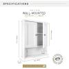 imageMCS 23x26 White Medicine Cabinet Organizer Wall Mounted Bathroom Cabinet for OverTheToilet Storage Bathroom Furniture ampamp Restroom Organizer23x18  2 Doors