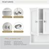 imageMCS 23x26 White Medicine Cabinet Organizer Wall Mounted Bathroom Cabinet for OverTheToilet Storage Bathroom Furniture ampamp Restroom Organizer23x18  2 Doors