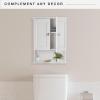 imageMCS 23x26 White Medicine Cabinet Organizer Wall Mounted Bathroom Cabinet for OverTheToilet Storage Bathroom Furniture ampamp Restroom Organizer23x18  2 Doors