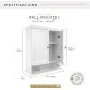 imageMCS 23x26 White Medicine Cabinet Organizer Wall Mounted Bathroom Cabinet for OverTheToilet Storage Bathroom Furniture ampamp Restroom Organizer23x26  2 Doors
