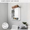 imageMCS 23x26 White Medicine Cabinet Organizer Wall Mounted Bathroom Cabinet for OverTheToilet Storage Bathroom Furniture ampamp Restroom Organizer23x26  2 Doors