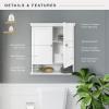 imageMCS 23x26 White Medicine Cabinet Organizer Wall Mounted Bathroom Cabinet for OverTheToilet Storage Bathroom Furniture ampamp Restroom Organizer23x26  2 Doors