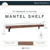 imageMCS 72Inch Mantel Master ampamp Co Walnut Woodgrain Finish Solid Wood Floating Fireplace Mantel Long Floating Shelf for Livingroom with Wood Cleat Hanging System Photo and Home Decor Display ShelfNatural Woodgrain