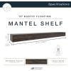 imageMCS 72Inch Mantel Master ampamp Co Walnut Woodgrain Finish Solid Wood Floating Fireplace Mantel Long Floating Shelf for Livingroom with Wood Cleat Hanging System Photo and Home Decor Display ShelfWalnut Woodgrain
