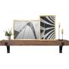 imageMCS 72Inch Mantel Master ampamp Co Walnut Woodgrain Finish Solid Wood Floating Fireplace Mantel Long Floating Shelf for Livingroom with Wood Cleat Hanging System Photo and Home Decor Display ShelfGray Woodgrain