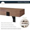 imageMCS 72Inch Mantel Master ampamp Co Walnut Woodgrain Finish Solid Wood Floating Fireplace Mantel Long Floating Shelf for Livingroom with Wood Cleat Hanging System Photo and Home Decor Display ShelfNatural Woodgrain