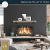 imageMCS 72Inch Mantel Master ampamp Co Walnut Woodgrain Finish Solid Wood Floating Fireplace Mantel Long Floating Shelf for Livingroom with Wood Cleat Hanging System Photo and Home Decor Display ShelfWhite Woodgrain