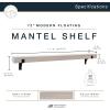 imageMCS 72Inch Mantel Master ampamp Co Walnut Woodgrain Finish Solid Wood Floating Fireplace Mantel Long Floating Shelf for Livingroom with Wood Cleat Hanging System Photo and Home Decor Display ShelfNatural Woodgrain
