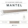 imageMCS 72Inch Mantel Master ampamp Co Walnut Woodgrain Finish Solid Wood Floating Fireplace Mantel Long Floating Shelf for Livingroom with Wood Cleat Hanging System Photo and Home Decor Display ShelfColorvalue