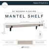 imageMCS 72Inch Mantel Master ampamp Co Walnut Woodgrain Finish Solid Wood Floating Fireplace Mantel Long Floating Shelf for Livingroom with Wood Cleat Hanging System Photo and Home Decor Display ShelfWalnut Woodgrain