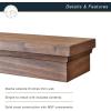 imageMCS 72Inch Mantel Master ampamp Co Walnut Woodgrain Finish Solid Wood Floating Fireplace Mantel Long Floating Shelf for Livingroom with Wood Cleat Hanging System Photo and Home Decor Display ShelfWhite