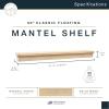 imageMCS 72Inch Mantel Master ampamp Co Walnut Woodgrain Finish Solid Wood Floating Fireplace Mantel Long Floating Shelf for Livingroom with Wood Cleat Hanging System Photo and Home Decor Display ShelfGray Woodgrain