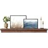 imageMCS 72Inch Mantel Master ampamp Co Walnut Woodgrain Finish Solid Wood Floating Fireplace Mantel Long Floating Shelf for Livingroom with Wood Cleat Hanging System Photo and Home Decor Display ShelfWhite Woodgrain