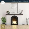 imageMCS 72Inch Mantel Master ampamp Co Walnut Woodgrain Finish Solid Wood Floating Fireplace Mantel Long Floating Shelf for Livingroom with Wood Cleat Hanging System Photo and Home Decor Display ShelfWalnut Woodgrain
