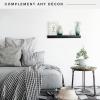imageMCS Floating Shelf Room Decor Wooden Shelf Black 24 x 8 InchBlack