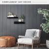 imageMCS Floating Shelf Room Decor Wooden Shelf Black 24 x 8 InchBlack
