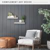 imageMCS Floating Shelf Room Decor Wooden Shelf Black 24 x 8 InchGrey