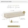 imageMCS Floating Shelf Room Decor Wooden Shelf Walnut Woodgrain 12 x 8 Inch Set of 2Grey