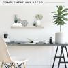 imageMCS Floating Shelf Room Decor Wooden Shelf Walnut Woodgrain 12 x 8 Inch Set of 2Grey