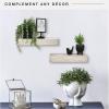 imageMCS Floating Shelf Room Decor Wooden Shelf Walnut Woodgrain 12 x 8 Inch Set of 2Grey