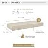 imageMCS Floating Shelf Room Decor Wooden Shelf Walnut Woodgrain 12 x 8 Inch Set of 2Grey