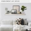 imageMCS Floating Shelf Room Decor Wooden Shelf Walnut Woodgrain 12 x 8 Inch Set of 2Grey