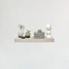 imageMCS Floating Shelf Room Decor Wooden Shelf Walnut Woodgrain 12 x 8 Inch Set of 2Grey