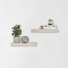 imageMCS Floating Shelf Room Decor Wooden Shelf Walnut Woodgrain 12 x 8 Inch Set of 2Grey