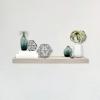 imageMCS Floating Shelf Room Decor Wooden Shelf Walnut Woodgrain 12 x 8 Inch Set of 2Grey