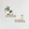 imageMCS Floating Shelf Room Decor Wooden Shelf Walnut Woodgrain 12 x 8 Inch Set of 2Grey