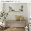 imageMCS Floating Shelf Room Decor Wooden Shelf Walnut Woodgrain 12 x 8 Inch Set of 2Natural