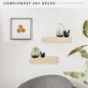 imageMCS Floating Shelf Room Decor Wooden Shelf Walnut Woodgrain 12 x 8 Inch Set of 2Natural