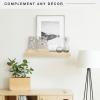 imageMCS Floating Shelf Room Decor Wooden Shelf Walnut Woodgrain 12 x 8 Inch Set of 2Natural