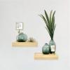 imageMCS Floating Shelf Room Decor Wooden Shelf Walnut Woodgrain 12 x 8 Inch Set of 2Natural