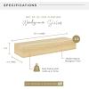 imageMCS Floating Shelf Room Decor Wooden Shelf Walnut Woodgrain 12 x 8 Inch Set of 2Natural