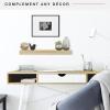 imageMCS Floating Shelf Room Decor Wooden Shelf Walnut Woodgrain 12 x 8 Inch Set of 2Natural