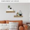 imageMCS Floating Shelf Room Decor Wooden Shelf Walnut Woodgrain 12 x 8 Inch Set of 2Walnut