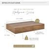 imageMCS Floating Shelf Room Decor Wooden Shelf Walnut Woodgrain 12 x 8 Inch Set of 2Walnut