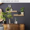 imageMCS Floating Shelf Room Decor Wooden Shelf Walnut Woodgrain 12 x 8 Inch Set of 2Walnut