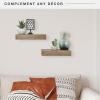 imageMCS Floating Shelf Room Decor Wooden Shelf Walnut Woodgrain 12 x 8 Inch Set of 2Walnut