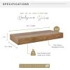 imageMCS Floating Shelf Room Decor Wooden Shelf Walnut Woodgrain 12 x 8 Inch Set of 2Walnut