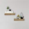imageMCS Floating Shelf Room Decor Wooden Shelf Walnut Woodgrain 12 x 8 Inch Set of 2Walnut