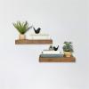imageMCS Floating Shelf Room Decor Wooden Shelf Walnut Woodgrain 12 x 8 Inch Set of 2Walnut