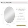 imageMCS Frameless Wall Mirror with 1 inch Bevel 20x30 inch SilverBevel Oval